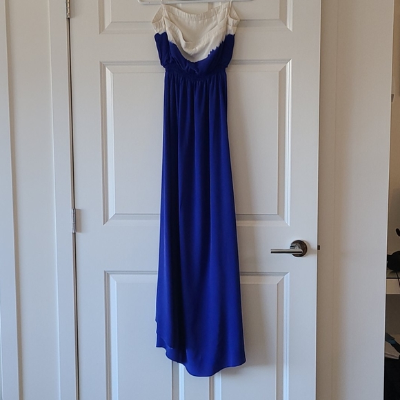 Guess "Lexy" Blue Ombre Silk High-Low Maxi Dress - Picture 6 of 8